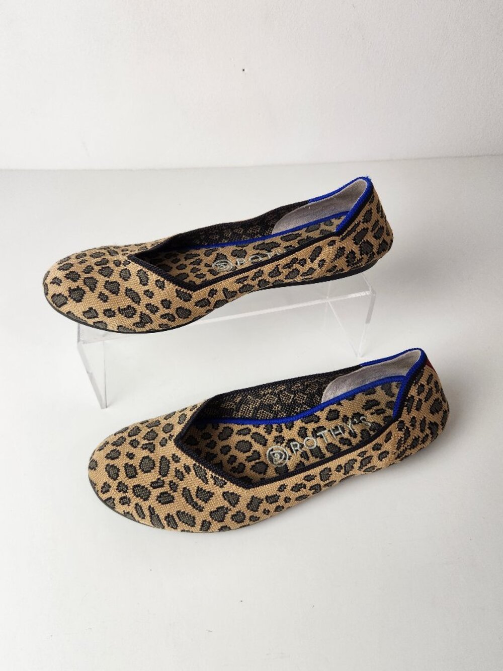 Rothys Shoes Womens 7.5 Leopard Print The Flat Ballet Flats Round Toe Cheetah